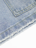 Men's Washed Denim Loose Big Pocket Shorts