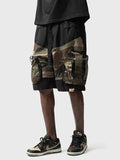 Men's Camouflage Contrast Color Splicing Loose Shorts