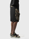 Men's Camouflage Contrast Color Splicing Loose Shorts