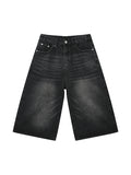 Men's Vintage Washed Denim Loose Shorts