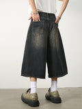 Men's Vintage Washed Denim Loose Shorts