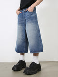 Men's Loose Casual Denim Cropped Pants Shorts