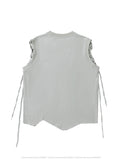 Men's Bandage Distressed Asymmetric Vest