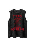 Men's Retro Letter Print Loose Vest