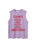 Men's Retro Letter Print Loose Vest