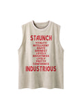 Men's Retro Letter Print Loose Vest