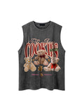 Men's Retro Bear Print Vest