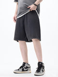 Men's Plain Washed and Distressed Loose Shorts