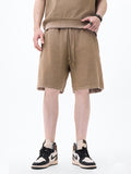 Men's Plain Washed and Distressed Loose Shorts