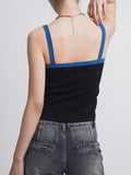 Contrast Patch Backless Short Cami Top