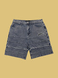 Men's Letter Embroidery Casual Denim Shorts