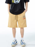 Men's Contrast Color Stitching Casual Suede Shorts