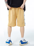 Men's Contrast Color Stitching Casual Suede Shorts