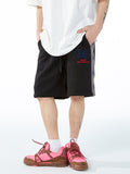 Men's Contrast Color Stitching Casual Suede Shorts