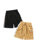 Men's Contrast Color Stitching Casual Suede Shorts