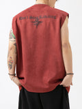 Men's Suede Thin Casual Letter Printed Vest