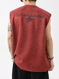 Men's Suede Thin Casual Letter Printed Vest