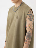 Men's Suede Thin Casual Letter Printed Vest