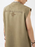 Men's Suede Thin Casual Letter Printed Vest