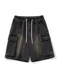 Men's Washed Distressed Denim Shorts