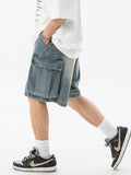 Men's Washed Distressed Denim Shorts