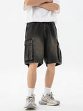 Men's Washed Distressed Denim Shorts