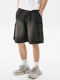 Jeansshorts im Washed-Distressed-Look für Herren