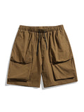 Men's Plain Large Pocket Casual Shorts