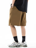 Men's Plain Large Pocket Casual Shorts