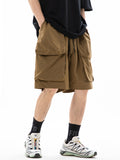 Men's Plain Large Pocket Casual Shorts