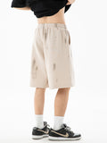 Men's Distressed Printed Casual Loose Shorts