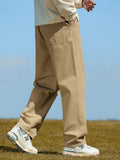 Men's Solid Casual Loose Straight Leg Pants