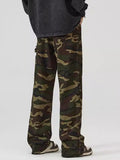 Pantalon cargo décontracté ample camouflage pour hommes