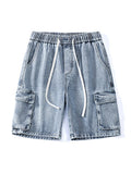 Short cargo en denim à poche pour hommes