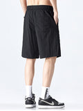 Men's Solid Color Casual Loose Lce Silk  Shorts