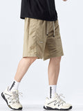 Men's Solid Color Casual Loose Lce Silk  Shorts