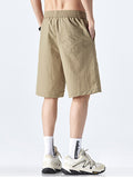 Men's Solid Color Casual Loose Lce Silk  Shorts