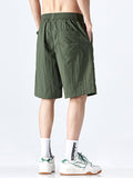 Men's Solid Color Casual Loose Lce Silk  Shorts