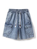 Men's Vintage Washed Multi Pocket Denim Shorts