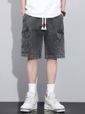 Men's Vintage Washed Multi Pocket Denim Shorts