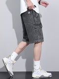 Men's Vintage Washed Multi Pocket Denim Shorts