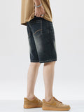 Short droit en denim uni pour homme