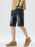 Short droit en denim uni pour homme