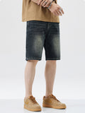 Short droit en denim uni pour homme