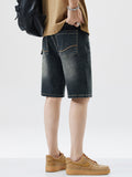 Short droit en denim uni pour homme