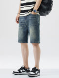 Short droit en denim uni pour homme