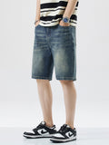 Short droit en denim uni pour homme