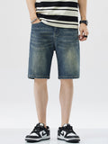 Short droit en denim uni pour homme