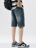 Short droit en denim uni pour homme