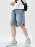 Gerade, lockere, lässige Jeansshorts für Herren